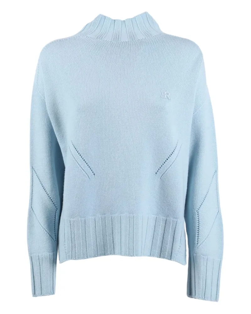 Ermanno Scervino embroidered-logo long-sleeved sweater - Blau Blau