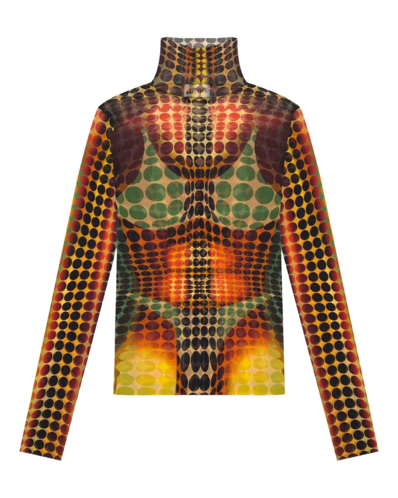 Jean Paul Gaultier Oberteil aus Mesh - Gelb Gelb