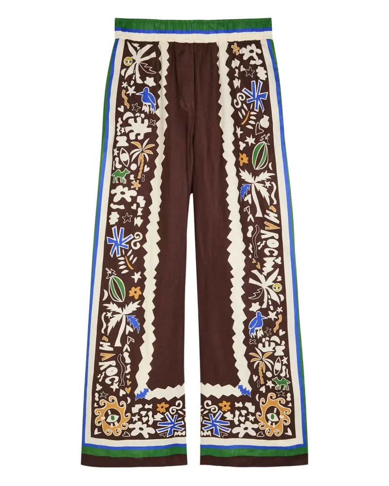 ALEMAIS Maroc printed trousers - Braun Braun