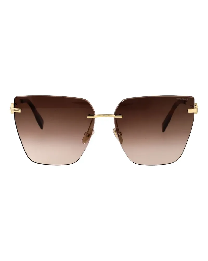 Bulgari metal geometric sunglasses - Braun Braun