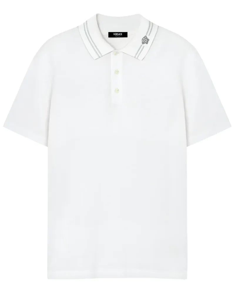 Versace Poloshirt mit Medusa-Stickerei - Weiß Weiß