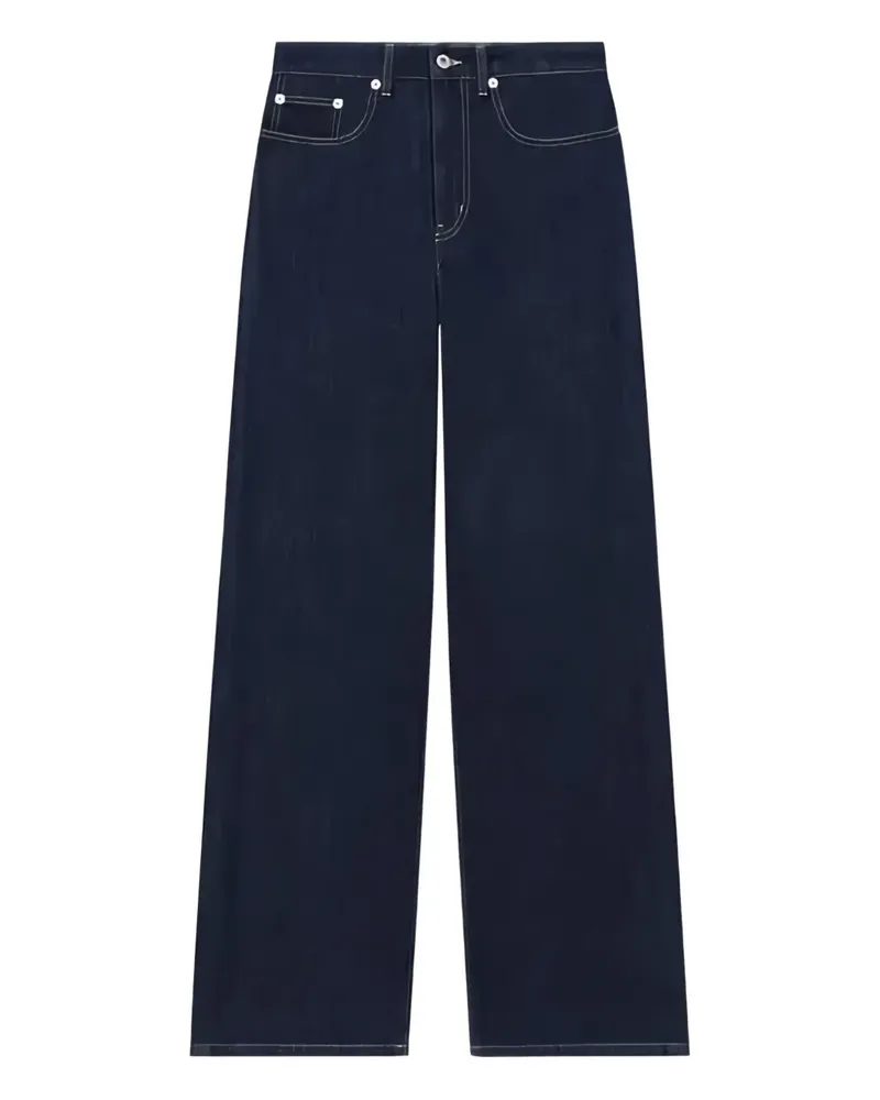 Kenzo Weite Jeans mit Logo-Patch - Blau Blau