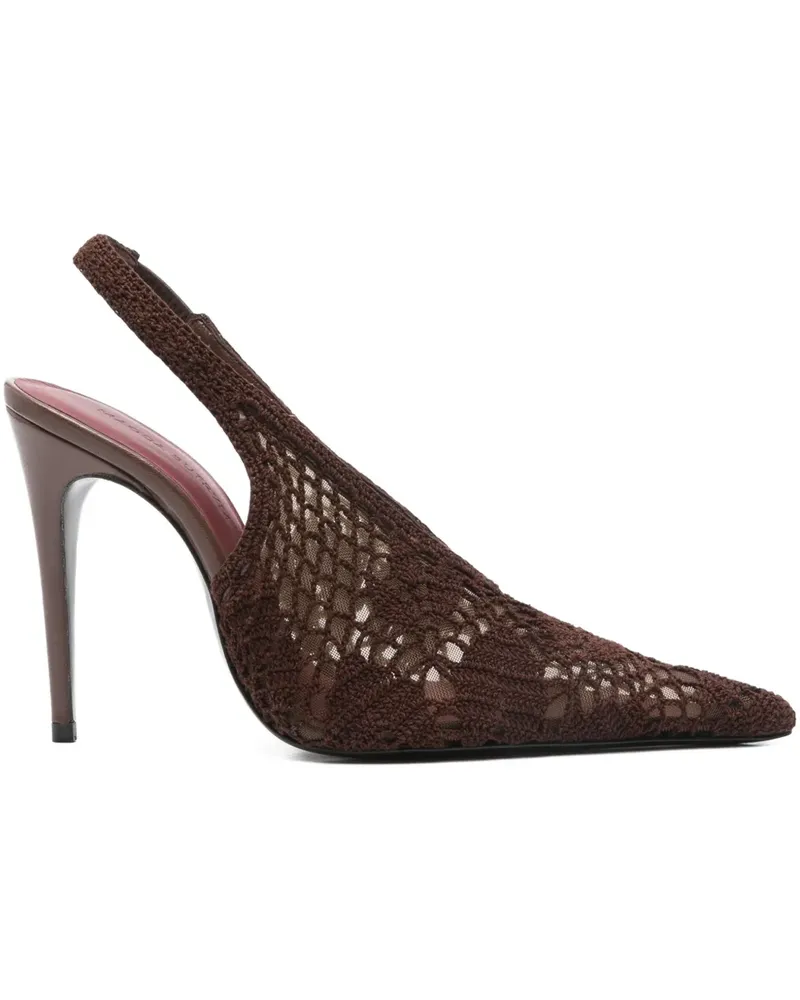 Magda Butrym Gestrickte Slingback-Pumps 100mm - Braun Braun