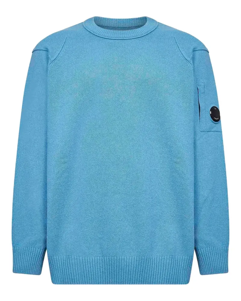 C.P. Company Rundhals-Pullover mit Linsen-Detail - Blau Blau