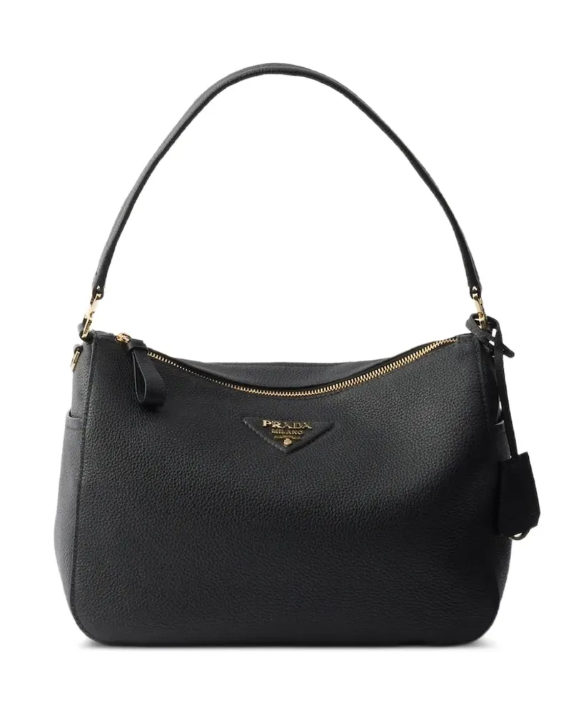 Prada Schultertasche aus Leder - Schwarz Schwarz