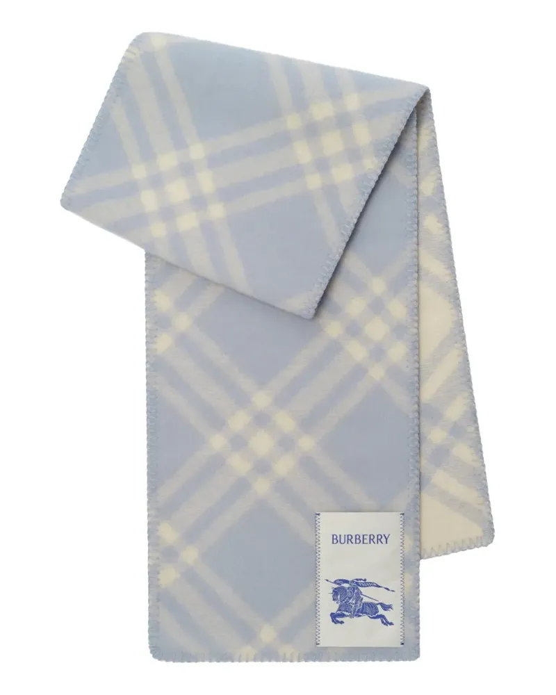 Burberry check brushed wool scarf - Blau Blau