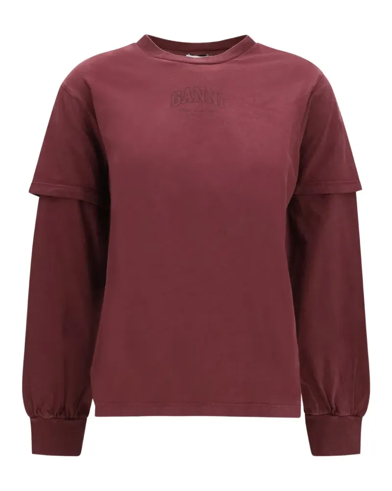 Ganni Sweatshirt mit doppelten Ärmeln - Rot Rot