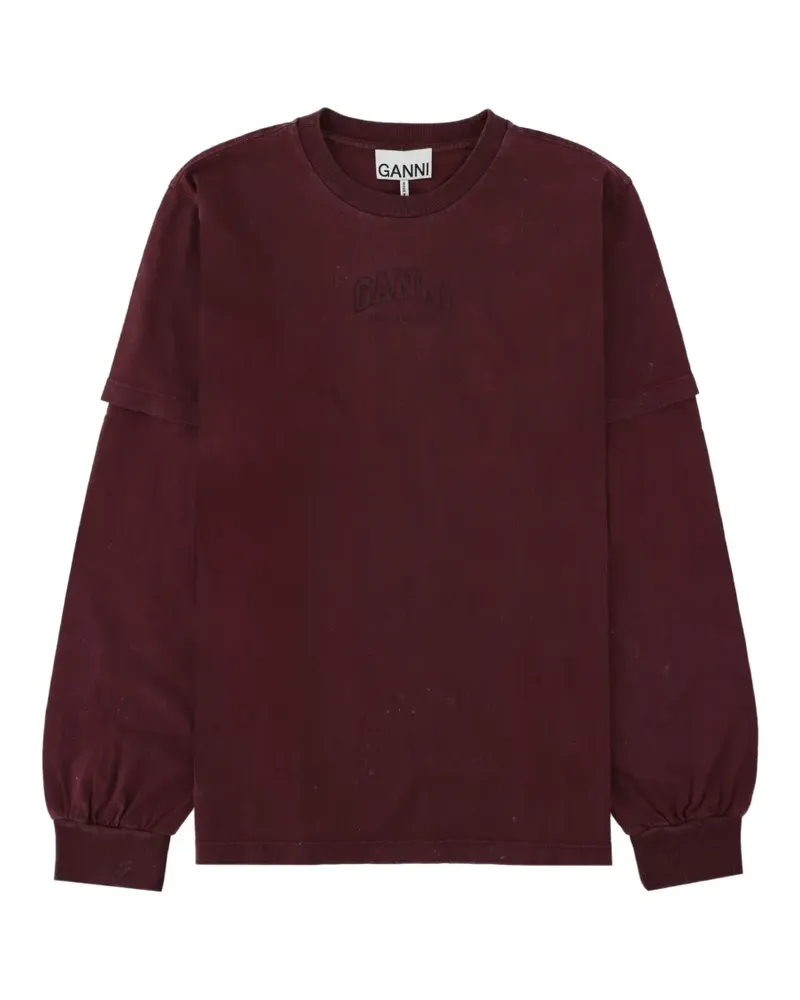 Ganni Sweatshirt mit doppelten Ärmeln - Rot Rot