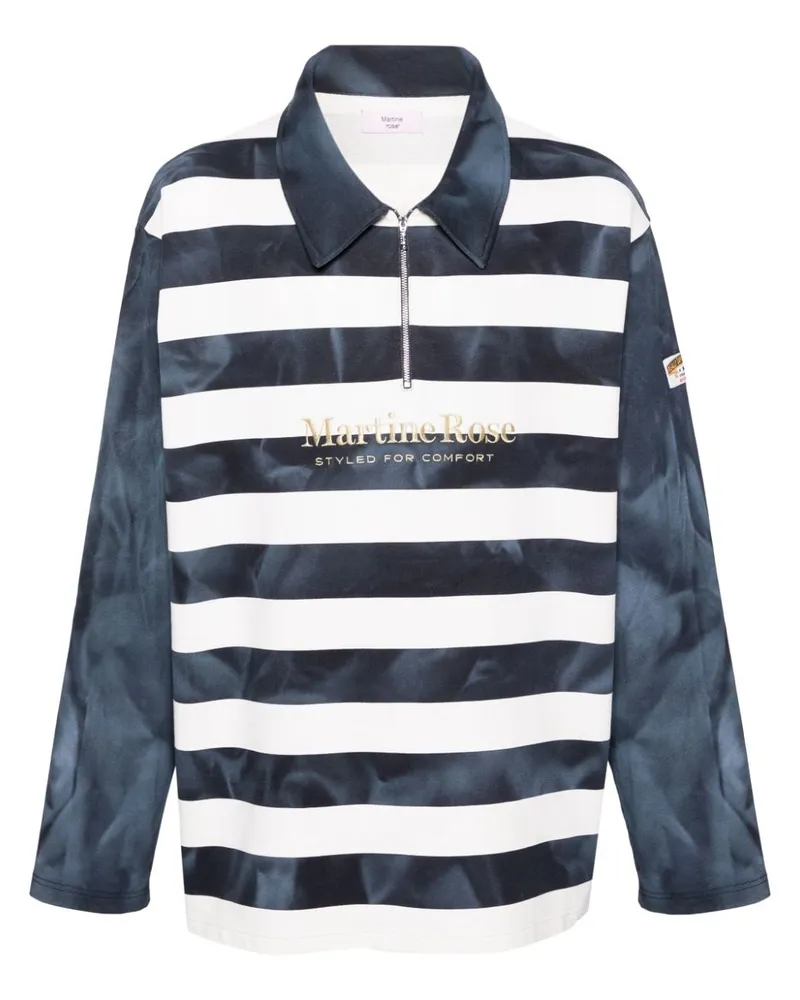 Martine Rose Polo-Sweatshirt mit Logo-Stickerei - Blau Blau