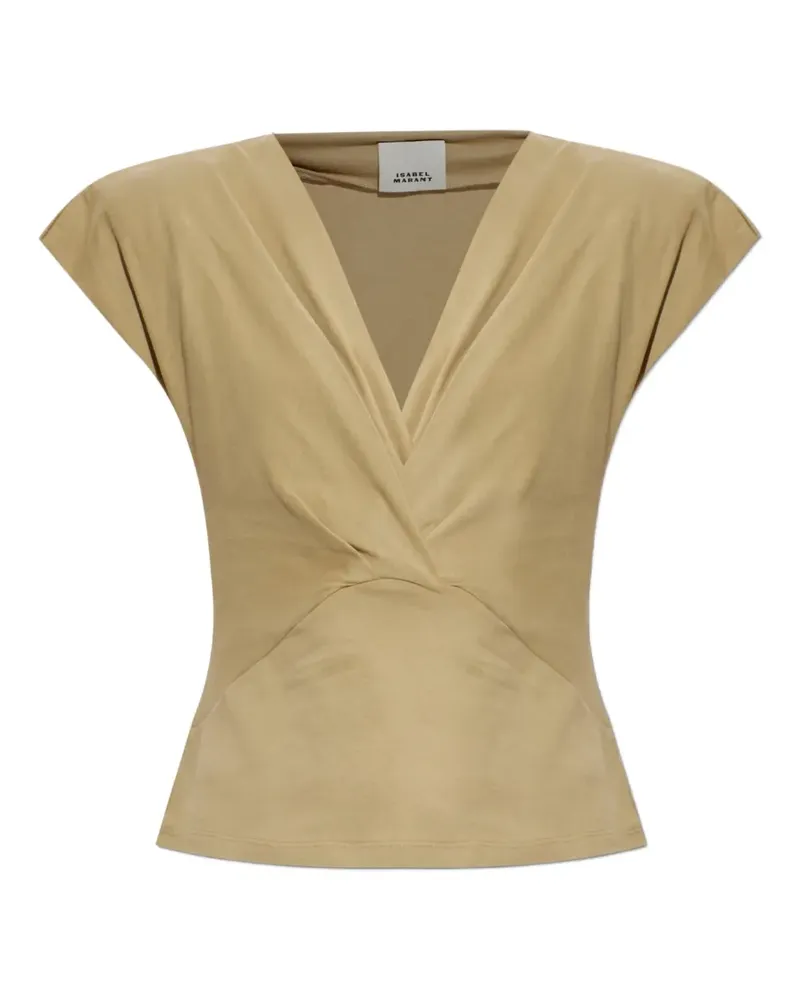 Isabel Marant Nadrine T-Shirt mit V-Ausschnitt - Nude Nude