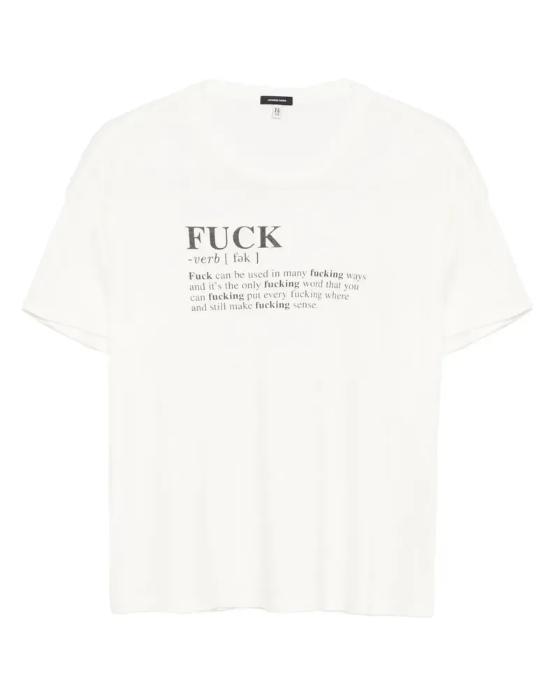 R13 lettering-print T-shirt - Nude Nude