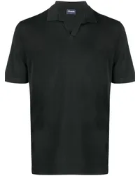 Drumohr  Poloshirt mit V-Ausschnitt Schwarz