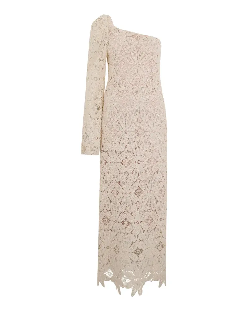 FARM Rio one-shoulder crochet maxi dress - Nude Nude