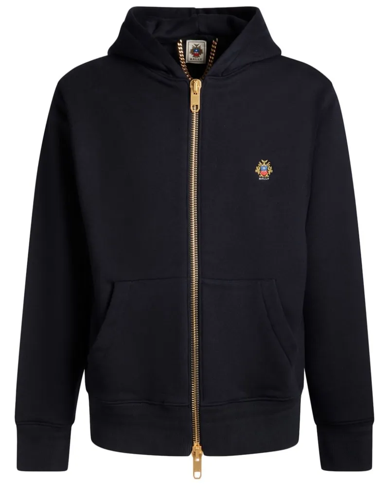 Bally x Adrien Brody Hoodie mit Logo-Stickerei Blau