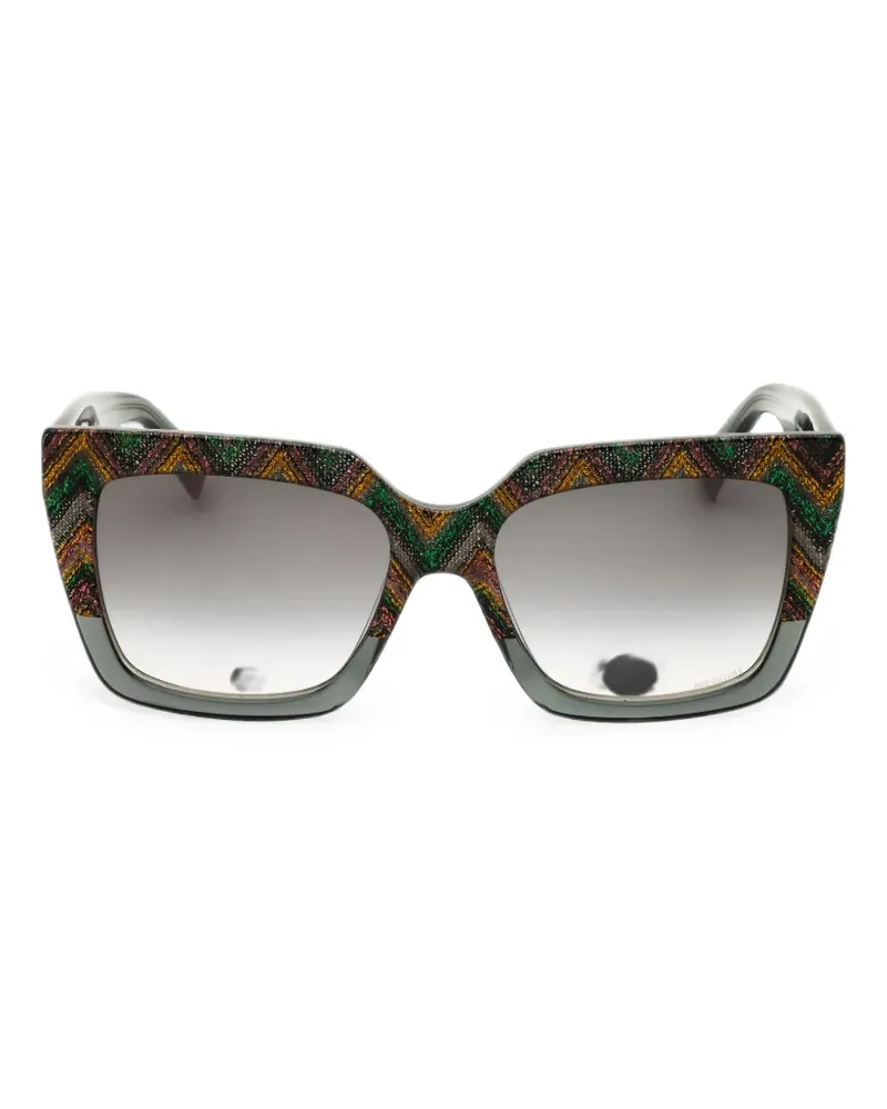Missoni Mehrfarbige Sonnenbrille mit Zickzackmuster - Grün Grün