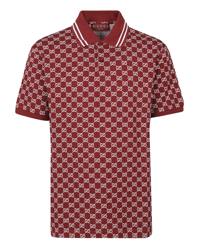 Gucci Poloshirt mit GG-Muster - Rot Rot