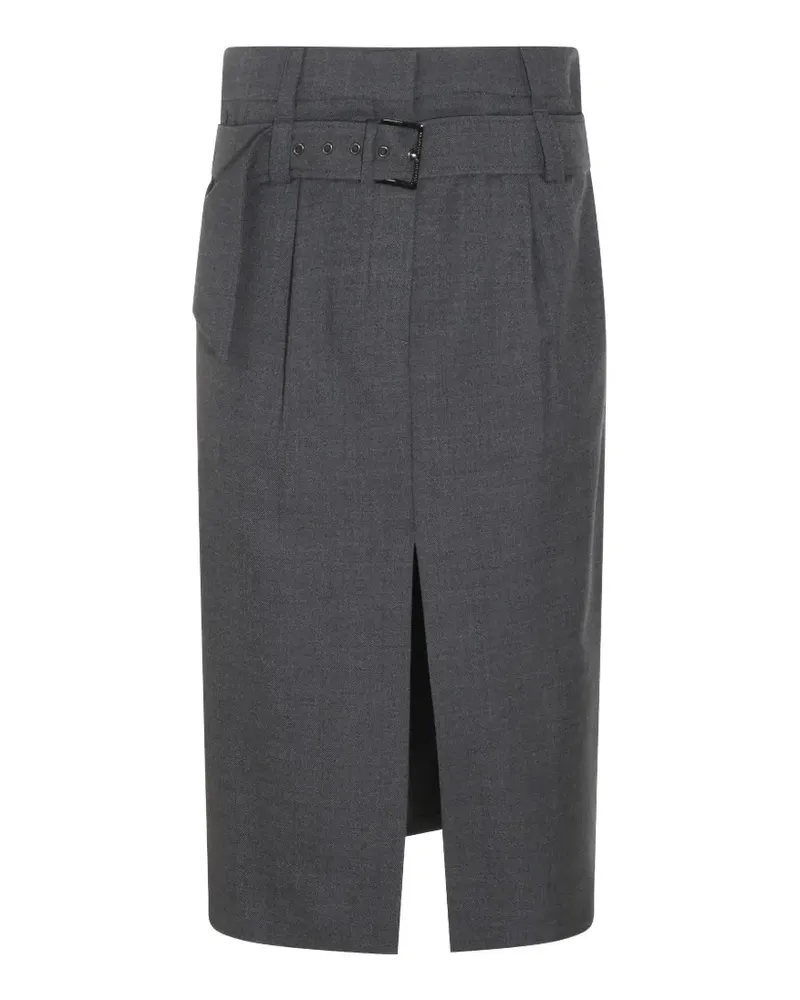 Brunello Cucinelli Midirock mit Gürtel - Grau Grau