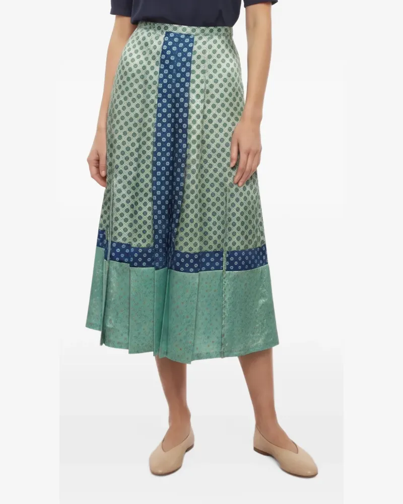 Sandro printed pleated midi skirt - Grün Grün