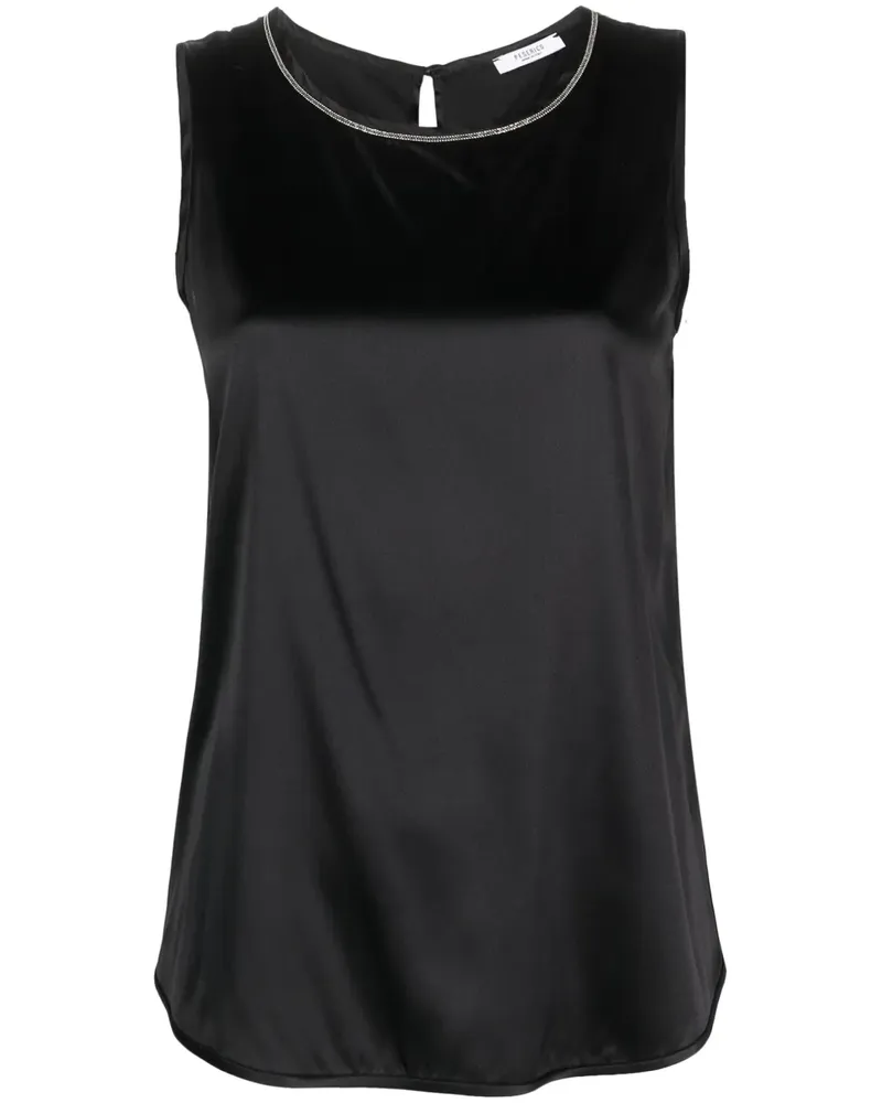 Peserico Top mit Perlen - Schwarz Schwarz