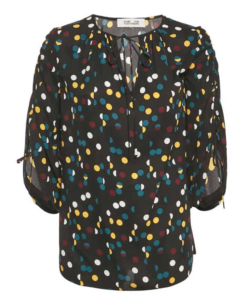 Diane von Furstenberg Gepunktete Bluse - Schwarz Schwarz