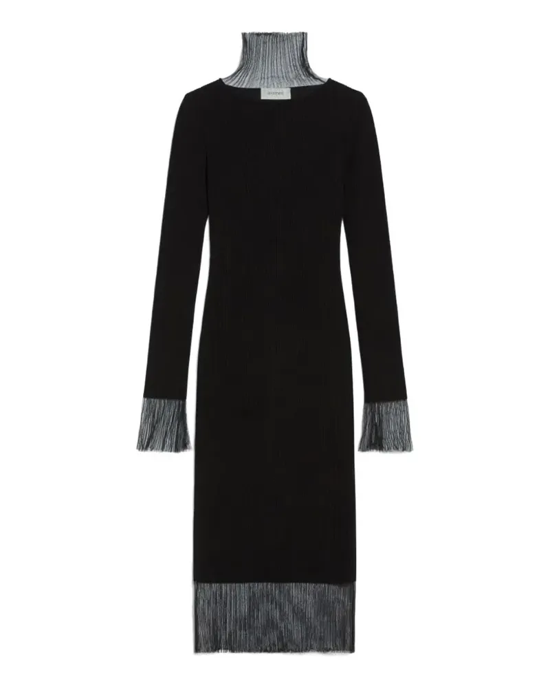SPORTMAX fringed roll-neck midi dress - Schwarz Schwarz