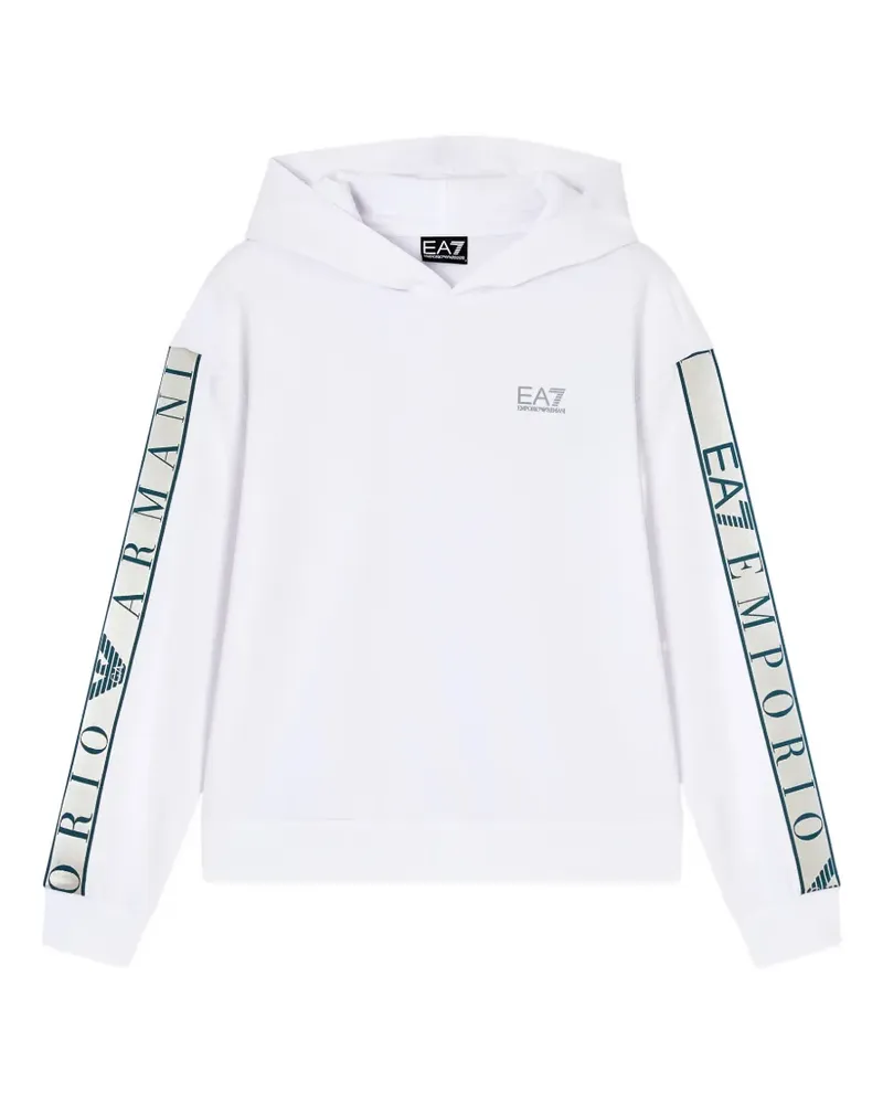 EA7 logo-tape hoodie - Weiß Weiß