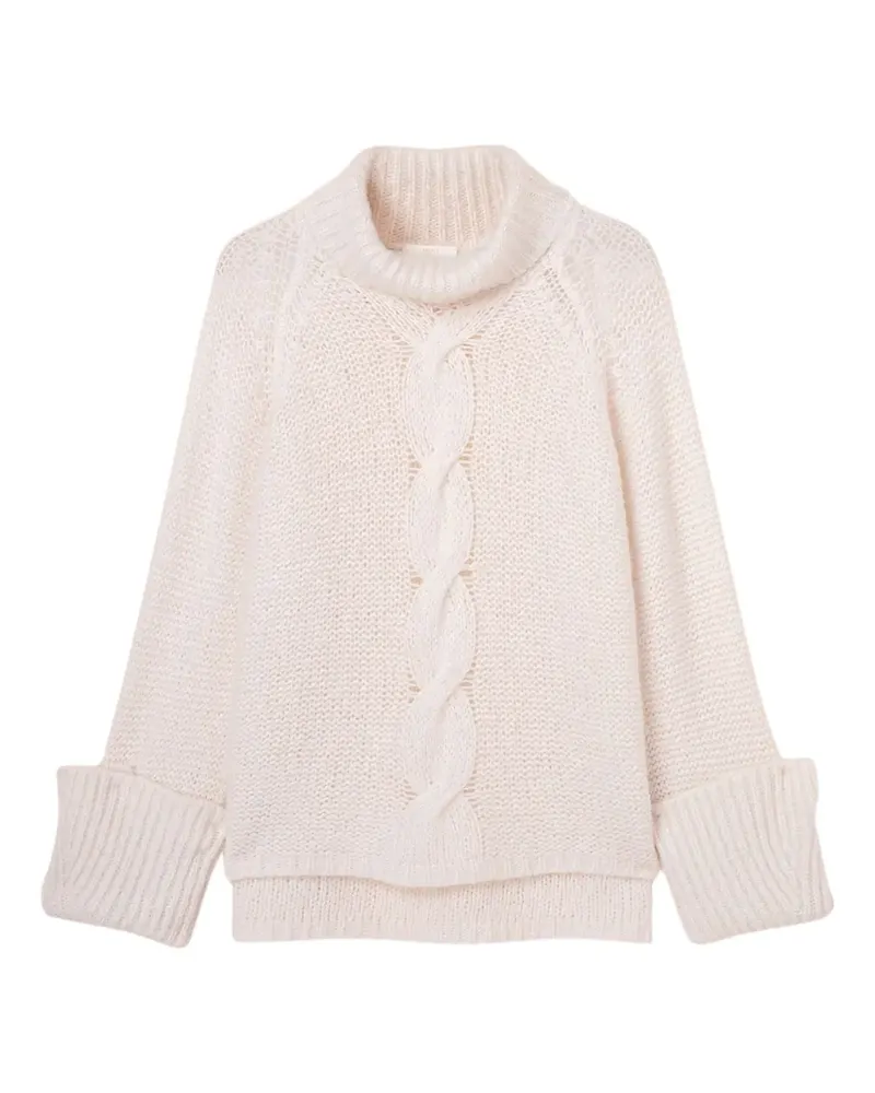 Fedeli Rollkragenpullover mit Zopfmuster - Rosa Rosa
