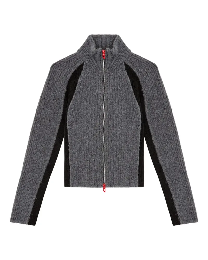 Diesel Gerippter Cardigan mit Reißverschluss - Grau Grau