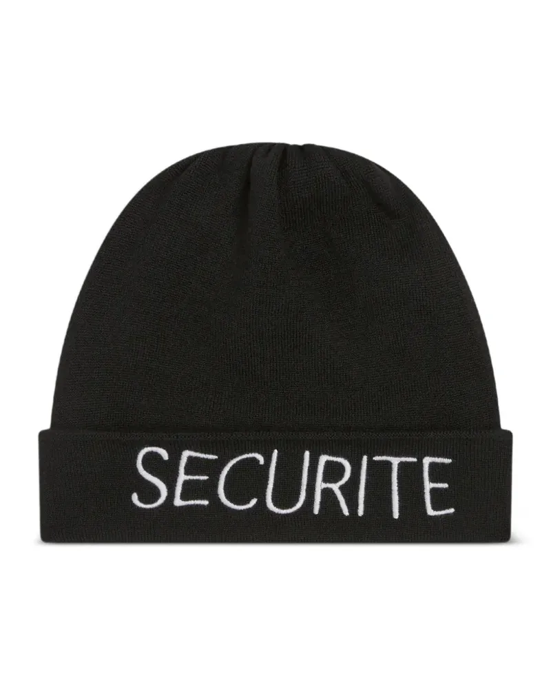GALLERY DEPT. securite-embroidered beanie hat - Schwarz Schwarz