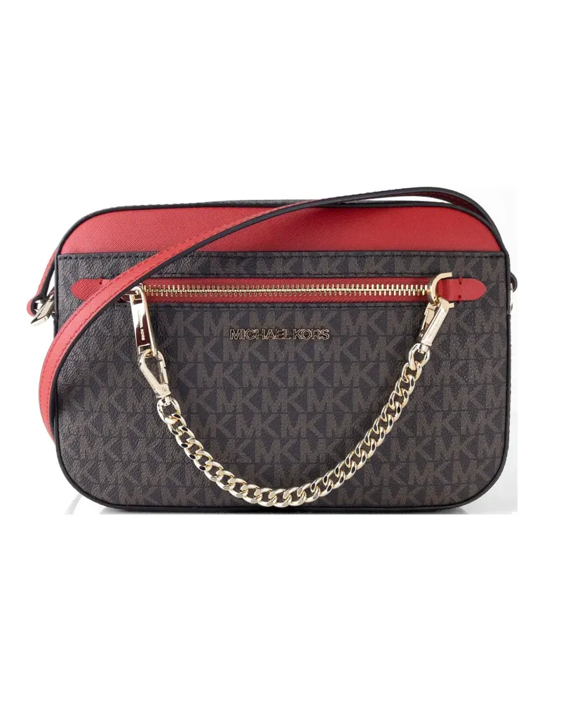 Michael Kors large Jet Set monogram-pattern cross body bag - Braun Braun