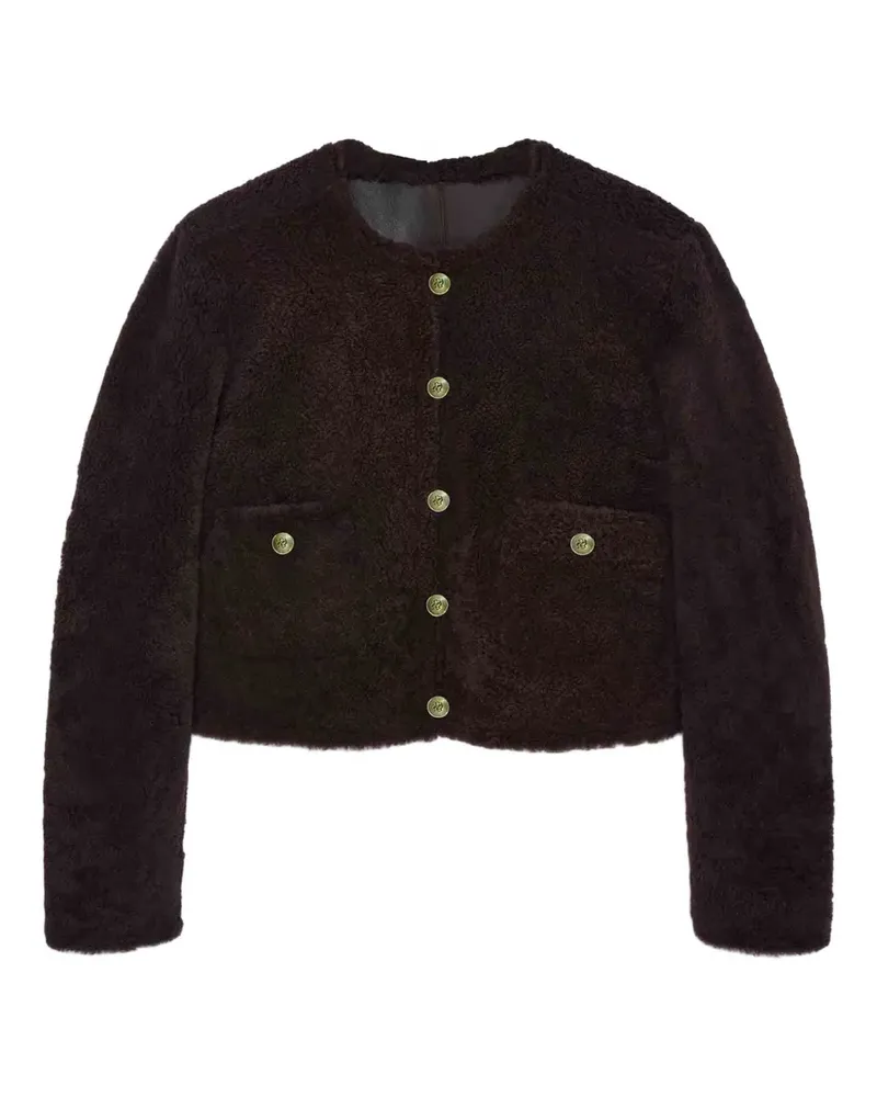 Dorothee Schumacher Wendbare Cropped-Jacke aus Shearling - Braun Braun