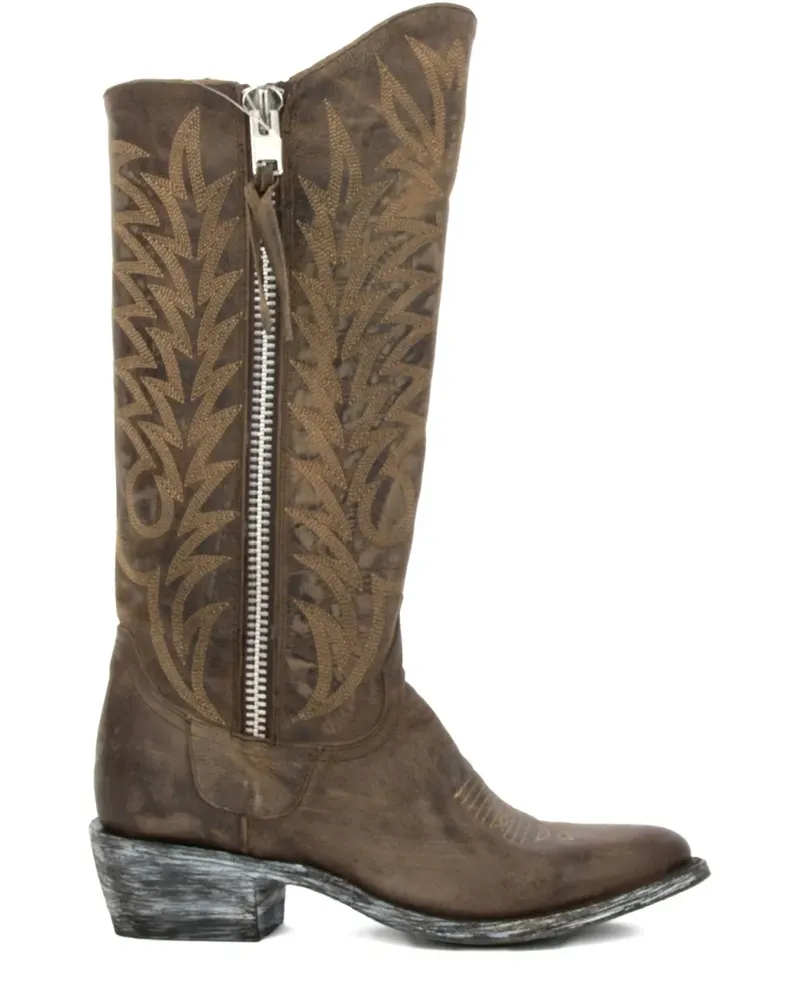 Mexicana Bestickte Cowboystiefel - Braun Braun
