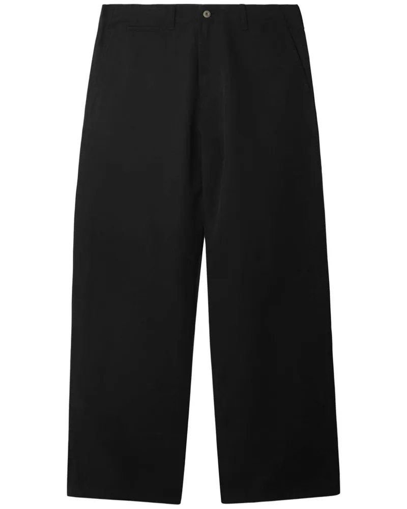 Burberry Halbhohe Wide-Leg-Hose - Schwarz Schwarz