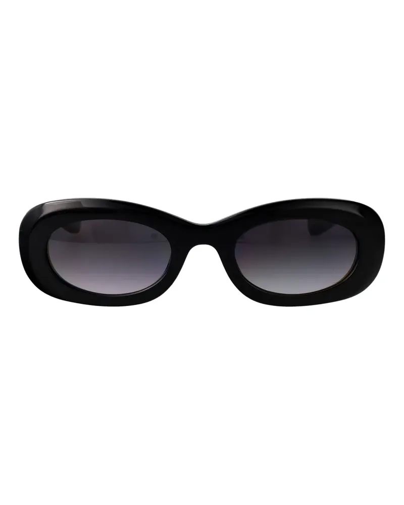 Alexander McQueen oval-frame sunglasses - Schwarz Schwarz