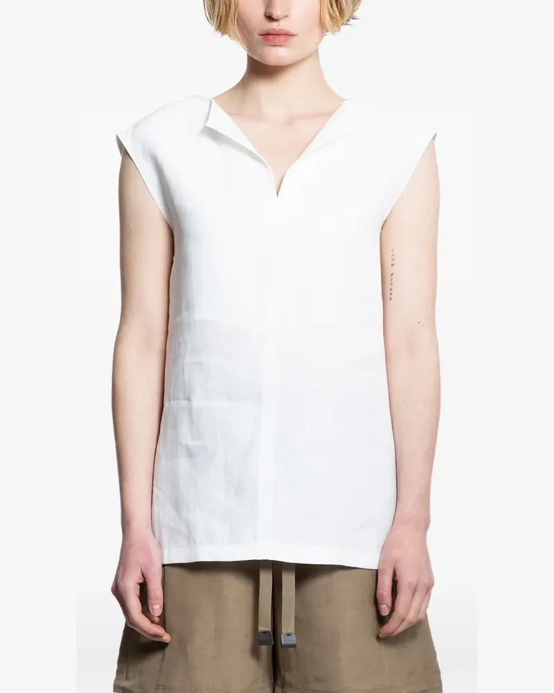 Max Mara sleeveless V-neck blouse - Weiß Weiß