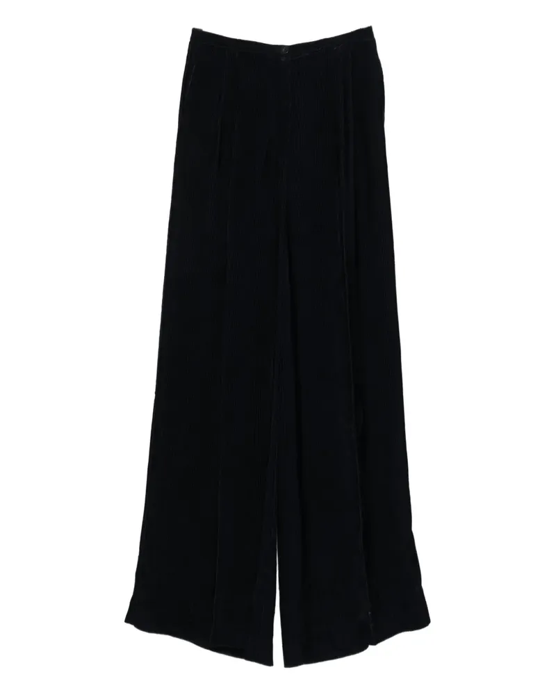 forte_forte Wide-Leg-Hose mit Bundfalten - Blau Blau
