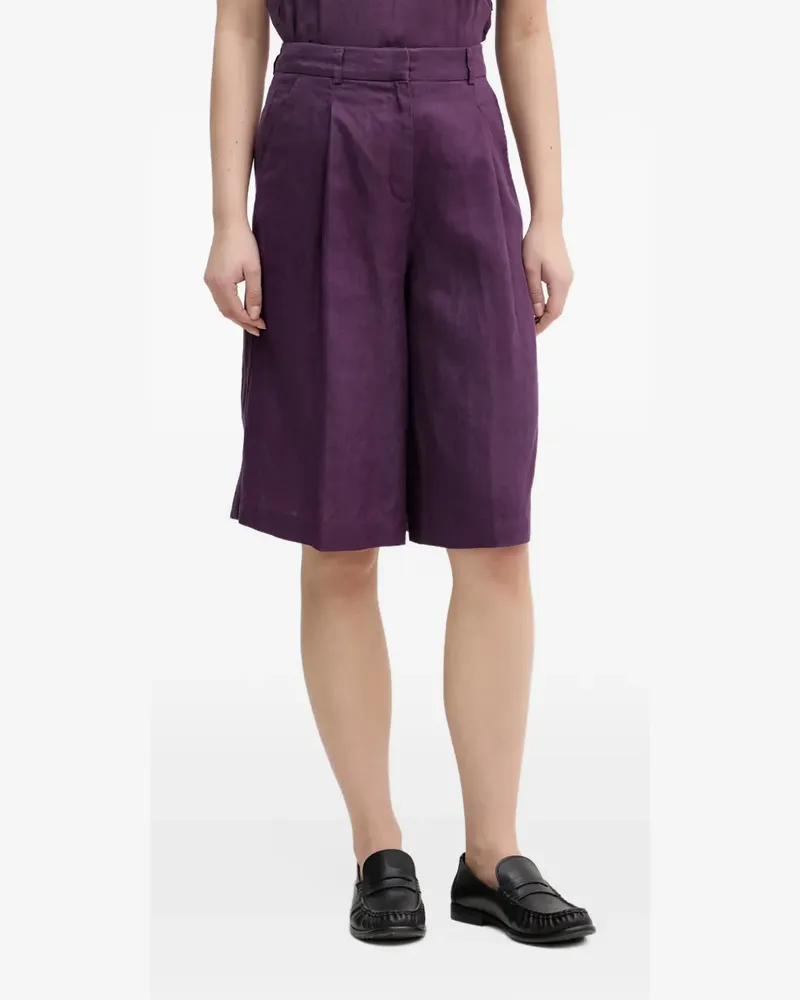 Benetton pleated linen shorts - Violett Violett