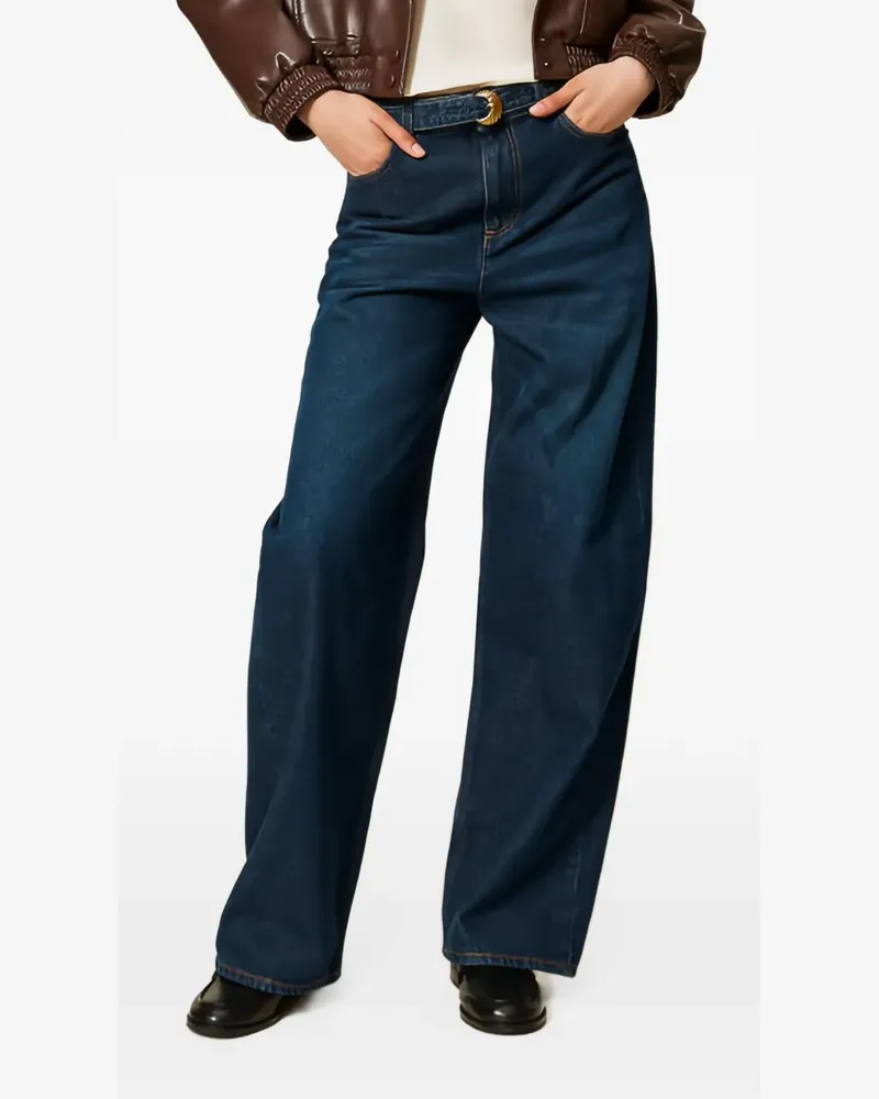 Twin-Set Tapered-Jeans mit Gürtel - Blau Blau