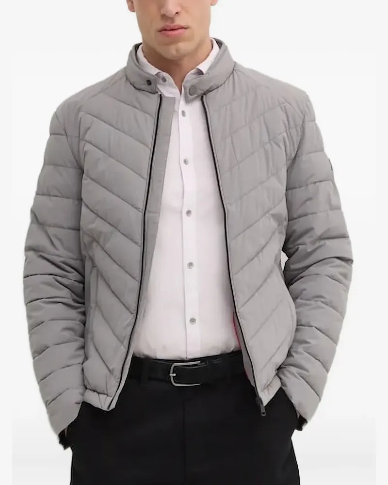 Guess Gesteppte Jacke mit Chevronmuster - Grau Grau