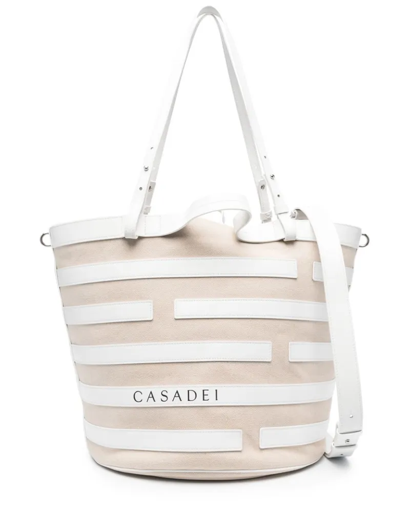 Casadei Gestreifte Tasche - Nude Nude