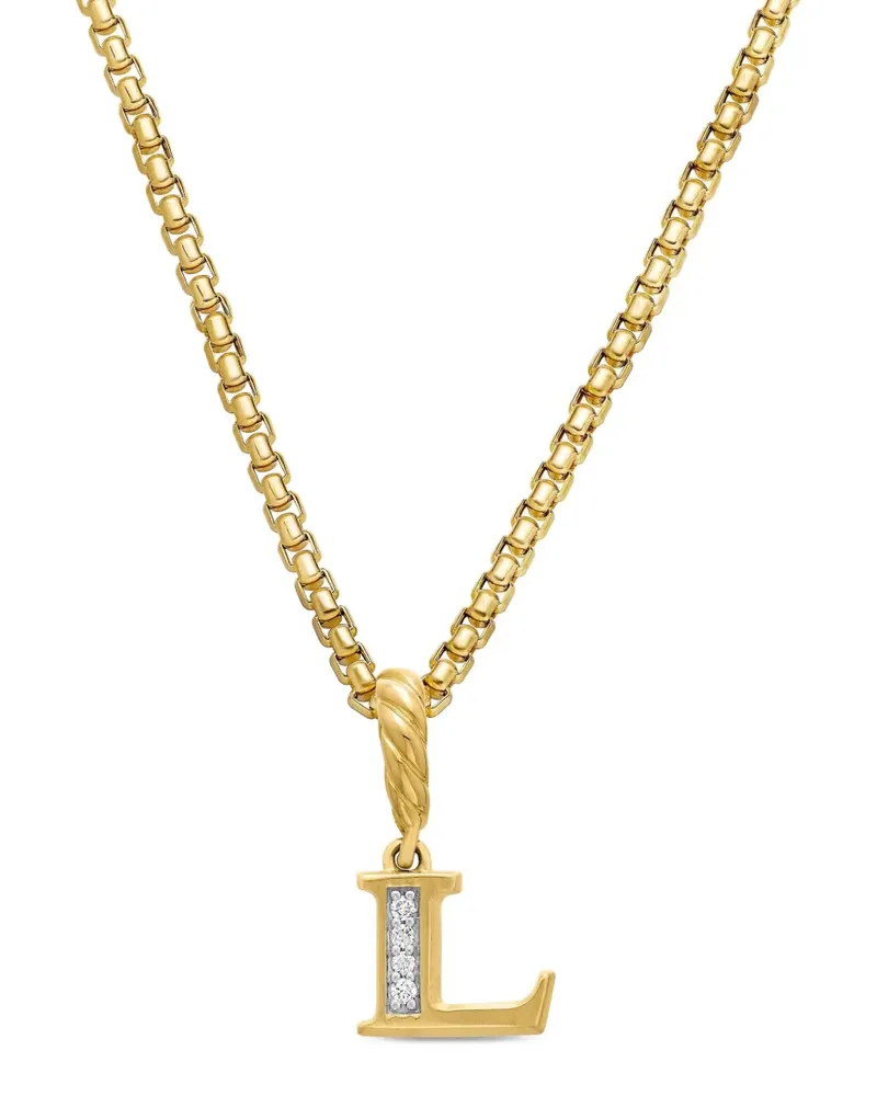 David Yurman 18kt Pavé Initial Gelbgoldanhänger Gold
