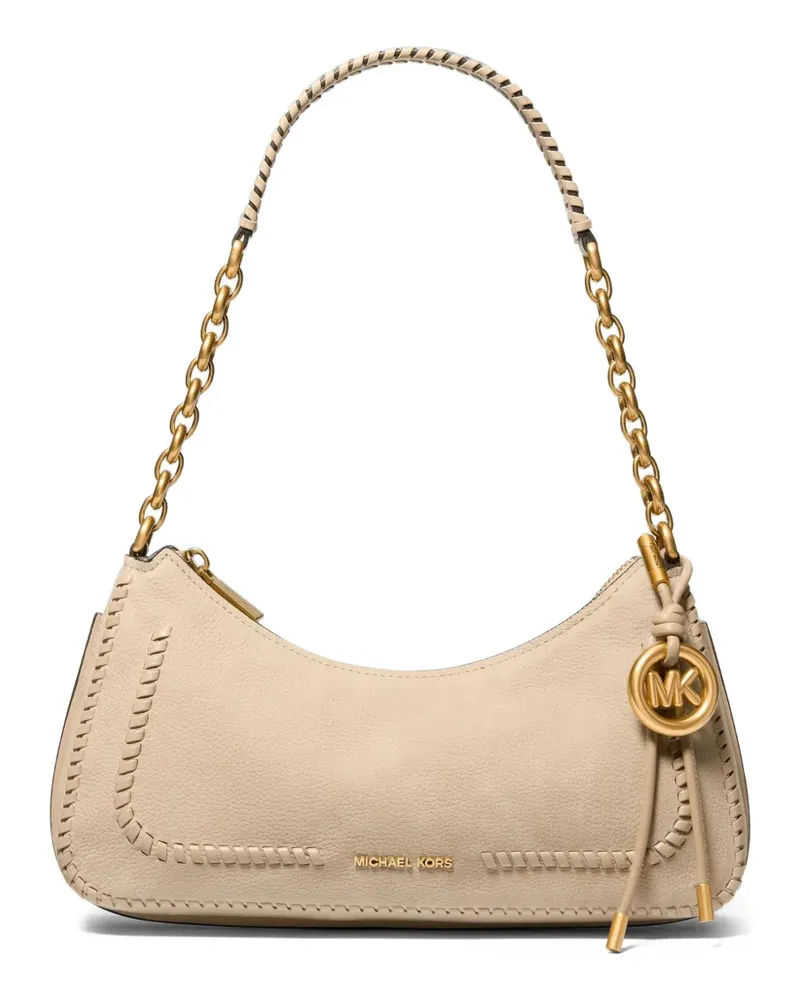 Michael Kors medium Nolita whipstitch-trim chain-link shoulder bag - Nude Nude