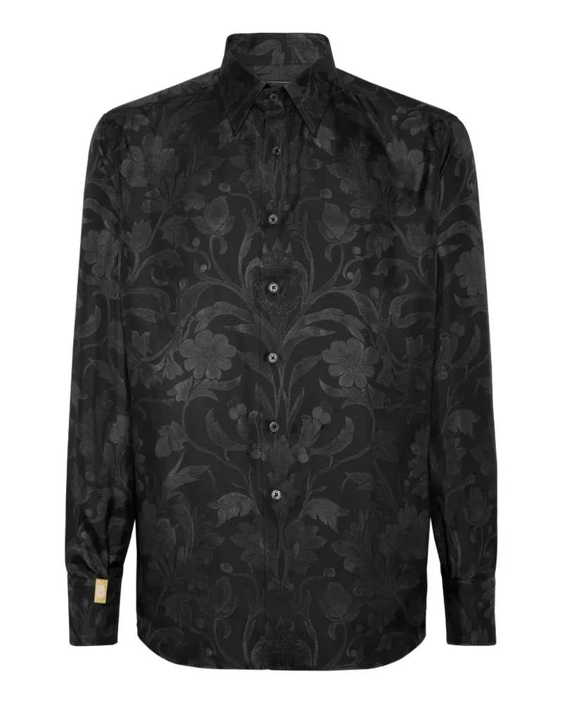 Billionaire Hemd mit barockem Print - Schwarz Schwarz