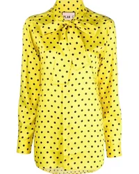 PLAN C Bluse mit Polka Dots Gelb