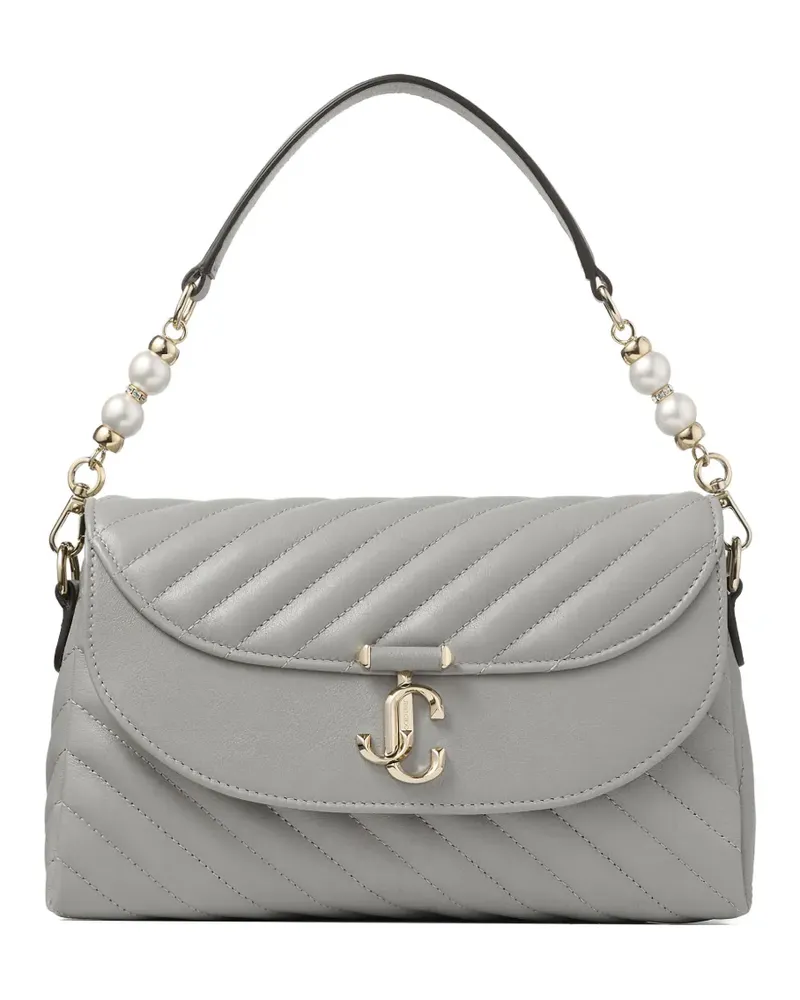 Jimmy Choo quilted curve-handle shoulder bag - Grau Grau