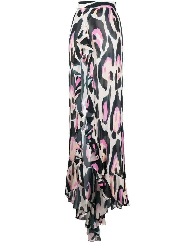 Roberto Cavalli Rock mit Leoparden-Print - Weiß Weiß