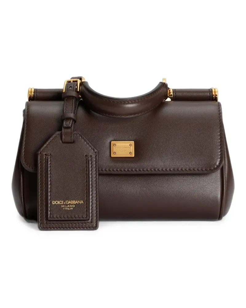 Dolce & Gabbana My Sicily handbag in plongé calfskin - Braun Braun