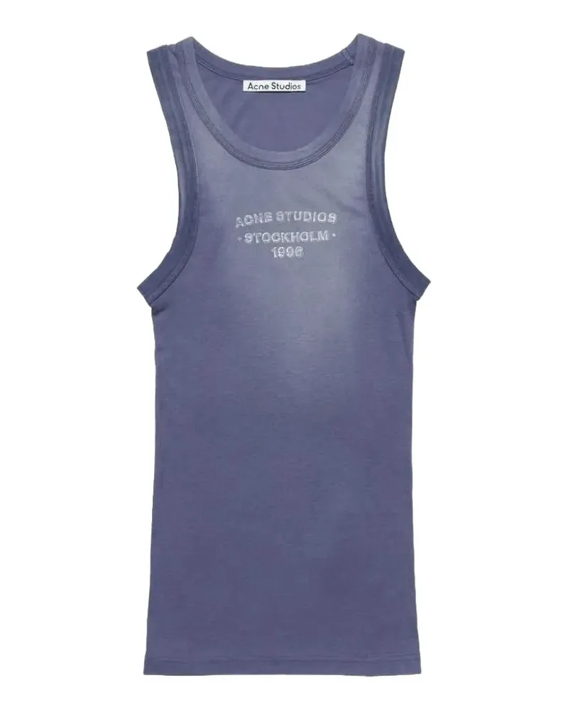 Acne Studios Tanktop mit Spray-Logo - Blau Blau