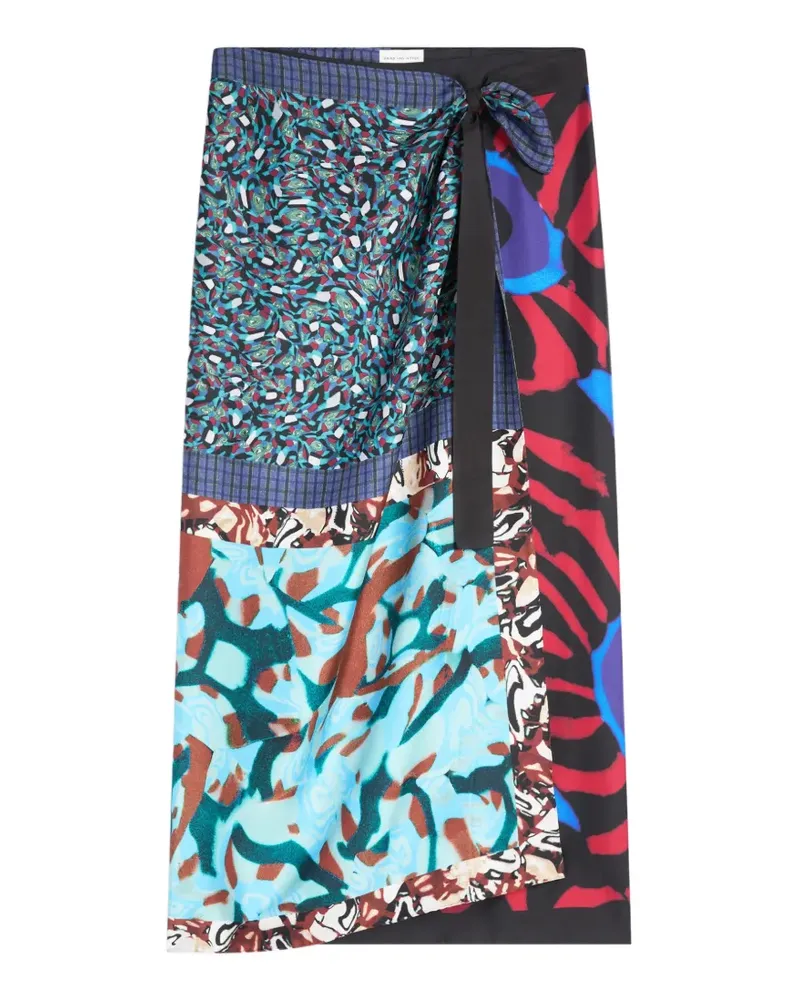 Dries van Noten Langer Wickelrock - Blau Blau