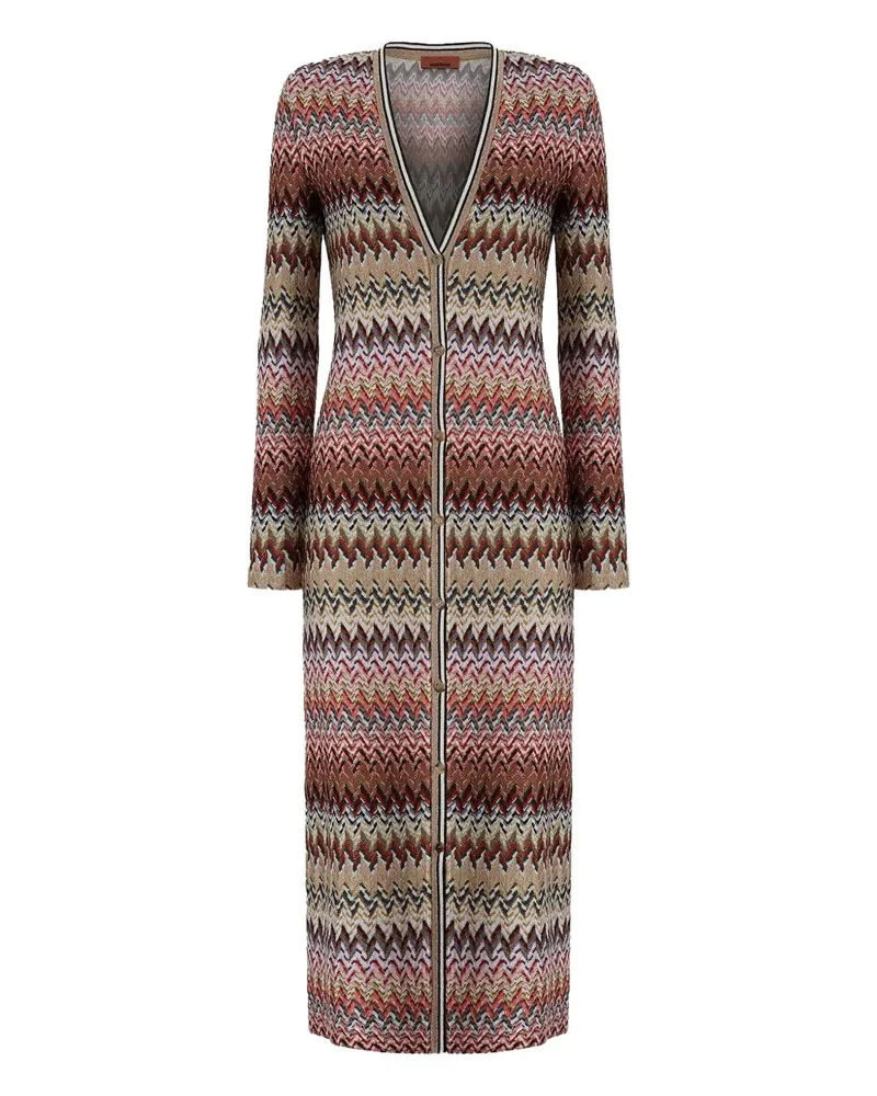 Missoni chevron-pattern button-front cardigan - Rot Rot
